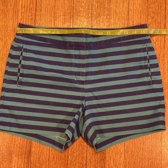 J. Crew Striped Blue and Green Shorts Size 6 - Picture 3 of 11